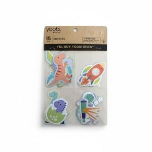 Yoobi Evolve 15 Pack Stickers Dinosaurs and Space Theme Kids Decals NEW